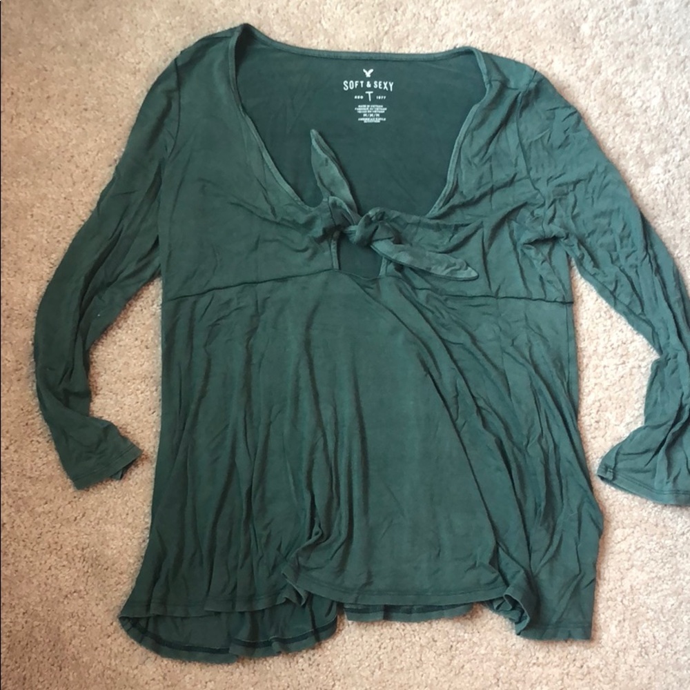 Olive green soft and sexy tie top